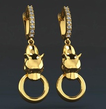 panther earrings earring leopard diamond gold jewellery jewel silver fashion jewelry 3d print model - Mito3D