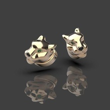 panther earrings pendant cat puma chain emerald kitty necklace panthera brand gold jewelry pendants silver jewel pantera head apparel 3d print model - Mito3D