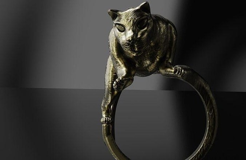 pantera dourado anel ouro panter joalheria prata leão tigre gato Puma homens 3dmodel único unique3dmodel imprimível animal zbrush argolas 3d print model - Mito3D
