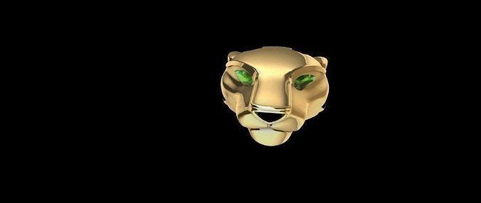 panther head gold symbol jewelry silver printable pendants 3d print model - Mito3D
