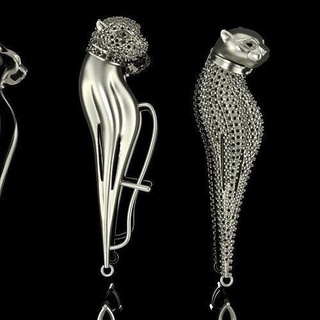 panthère Collier bijoux or luxe gemme colliers 3d print model - Mito3D
