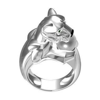 panther pearl ring platinum jewelry gem precious marriage engagement diamond gold silver 3d cad design printable customize wedding rings 3d print model - Mito3D