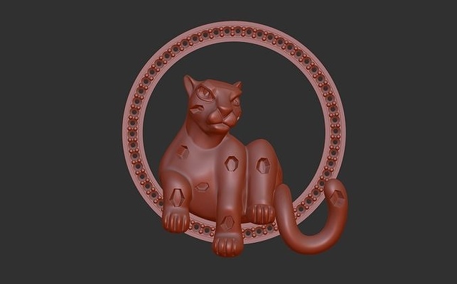 panthère pendentif bijoux tigre lion chat puma argent animal panthera bijou or pendentifs 3d print model - Mito3D