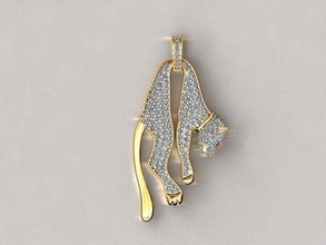 panther pendant jewel jwellery gem diamond ruby printable editable rhino matrix gold silver sterling fashion gems tone jewelry pendants 3d print model - Mito3D