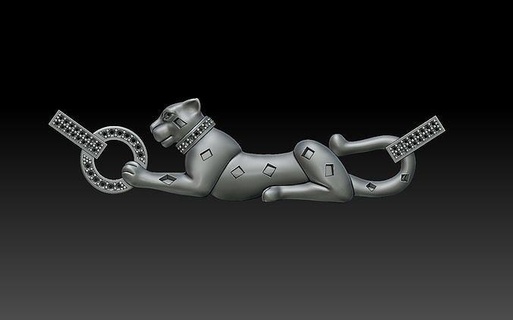 pantera pendente gioielleria oro argento squillare ciondoli diamante anelli tigre gioiello motociclista moda punk cranio 3d print model - Mito3D