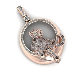 pantera colgante pendiente completo diamante colgantes oro plata imprimible joya Auxilio trangsuc joyería platino anillo bao conbao 3d print model - Mito3D