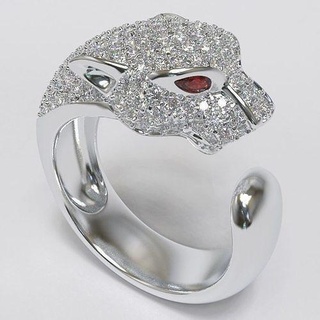 pantera squillare gioielleria prezioso gemma lusso oro stampabile diamante argento gioiello anelli 3d print model - Mito3D