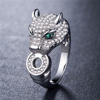 pantera anillo oro plata diamante joyería imprimible joya anillos 3d print model - Mito3D