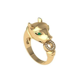pantera anillo joyería joya diamante plata anillos imprimible oro compromiso Boda Moda diseño 3d print model - Mito3D