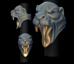anel pantera jóias panther printable imprimir ouro tira de aço a cabeça arte anéis 3d print model - Mito3D