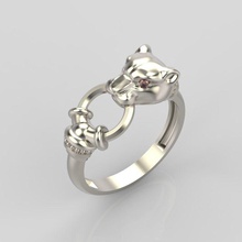 frauen panther ring 3dm stl 3d drucken modell diamant juwel gold schmuck druckbar silber stein pantera puma katze tier ringe 3d print model - Mito3D