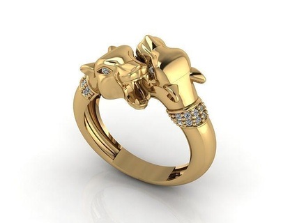 panther ring - stl 3dm files machine ready 3d print model 3dprinted design fashion gold golden jewel jewellery jewelry printabl printable printing rings silver diamonds diamond 3d print model - Mito3D