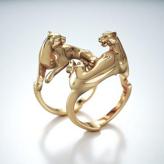 panther ring 001 jewelry printable gold rings cat miniature plastic design 3dart gift stl model modern 3d cad art 3d print model - Mito3D