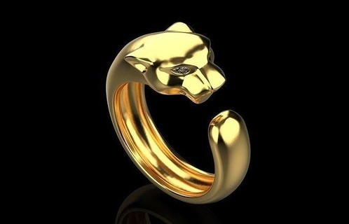 Panther Ring Größe 12 Juwel Gold Schmuck Silber druckbar Diamant Hochzeit Engagement brillant Weiß Platin Sterling Mode Schönheit Ringe 3d print model - Mito3D