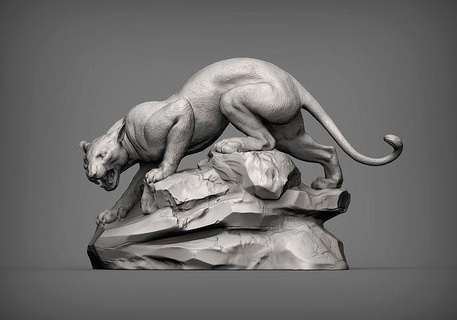 pantera calcolo 3d Stampa modello natura mammifero animale domestico scultura souvenir presente scolpire sculture statua stampabile giungla selvaggio gatto puma zoo arte 3d print model - Mito3D