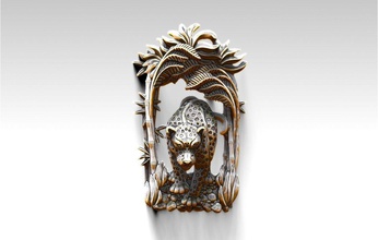 panthera pingente em miniatura jóias agachado panther de prata pingentes 3d print model - Mito3D