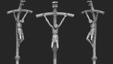 papal ferula crucifijo cruzar papa jesús joyería joya crucifixión colgante pendiente dios iglesia católico cristiano religioso religión cristiandad arte esculturas 3d print model - Mito3D