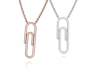 paper clip necklace 23mm printable 3dmodel neklaces necklaces fashion 3d clips france usa canada europe uk italy belguim women pendant mother gift gold jewelry 3d print model - Mito3D