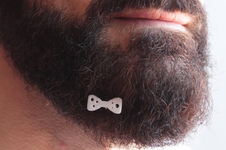 papillon barbe portant branché mode barbu charme peigne hommes moustache homme masculin intelligent élégant défi coiffeur 3d print model - Mito3D