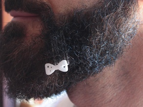 papillon barba lateral vistiendo hipster moda barbudo glamour peine hombres bigote hombre masculino barbero inteligente elegante desafío 3d print model - Mito3D
