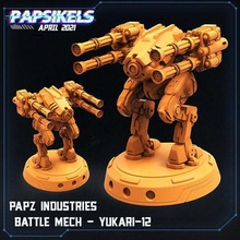 papz industries battle mech yukari scifi mechs droids 3dprint games tabletop collectables miniatures toys 3d print model - Mito3D