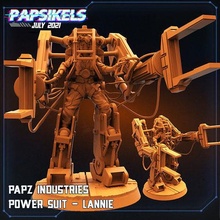 papz industries powersuit - lannie mech suit power loader mechanized games toys 3d print model - Mito3D