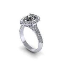 desfile pera diamante anillo joya compromiso boda joyería plata oro enganchar moda libra esterlina colgante pendiente collar belleza pendientes colgantes anillos 3d print model - Mito3D