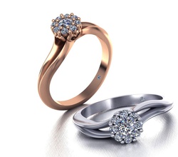 0155 cennet nişan yüzüğü kendi tasarımı takı elmas yüzük benzersiz bir 3dring yazdırılabilir parlak söz disign altın ABD Kanada düğün theknot Sole Gümüş 3d print model - Mito3D
