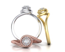 0224 kendi tasarım enagagement ring spiral çizgiler cennet takı nişan yüzük owndesign uniquedesign moda düğün Kanada İsrail ABD elmas yüzüğü söz yazdırılabilir <url> 3d print model - Mito3D
