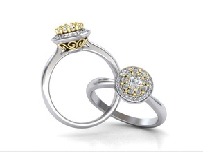 paraíso design próprio anel de noivado jóias exclusivo anéis engajamento 3dring printable promessa 3dmodel 3dprint diamante da forma casamento jóia prata eua o canadá 3d print model - Mito3D