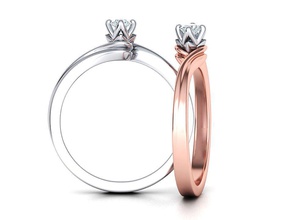 paradise solitaire ring four-prong setting 3mm stone 3dmodel engagement promise prong unique jewelry delicate printable greece europe usa united mexico france italy denmark 3d rings 3d print model - Mito3D