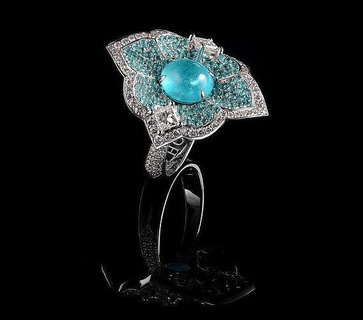 paraiba cabachon ring jewelry jewellry rings 3d print model - Mito3D