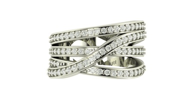 parallel pandora rings jewelry romance marriage engagement bridal precious platinum silver printable sterling gold fashion love ring valentine diamond jewel brilliant 3d print model - Mito3D