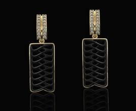 parametrico orecchini 3d stampabile stl gioielleria orecchino oro argento platino gioiello gemma sterlina moda donne elegante moderno smalto brillante celtico 3d print model - Mito3D