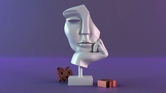 parametrico femmina viso scultura moderno stl amore arredamento casa Home decor carina minimo arte sculture 3d print model - Mito3D