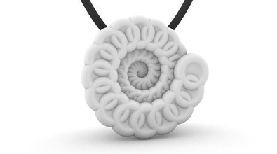 parametric spiral flower torus pendant algorithmus parametic delicate floerpower psychodelic helix blood cells escargot pattern snail shell house mesmerising jewelry pendants 3d print model - Mito3D