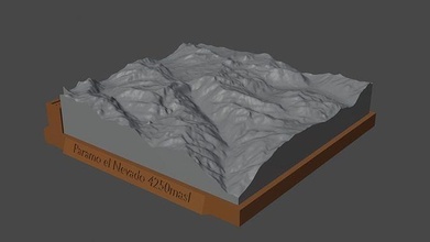 paramo el schneebedeckt Berg Landschaft Vulkan Terrain Umgebung Natur Photogrammetrie Elevation Wissenschaft 3d print model - Mito3D