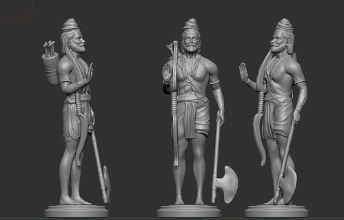 parashurama Deus indiano RAM Vishnu Shankar laxmi indiangod Cordeiro arte esculturas 3d print model - Mito3D