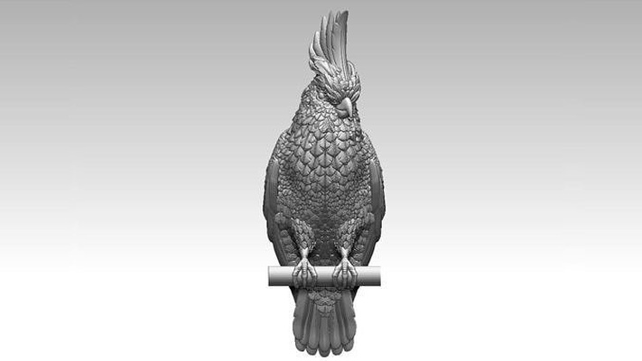 pappagallo uccello scultura arte interni stampante alto poli animale arredamento statua uccelli cacadu zolfo crestato cacatua sculture 3d print model - Mito3D