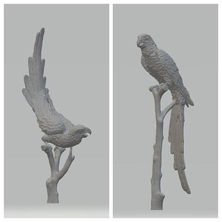 papagaio 3d modelo pássaro escultura asas pena arte interior impressora Alto poli animal decoração estátua Pato Ganso Peru pássaros Fazenda Vila esculturas 3d print model - Mito3D