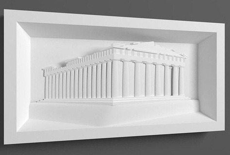 partenon cnc yönlendirici mimari duvar iç basitlik tapınak şakak mabet atina yunanistan yunan 3dprinter rahatlama artcam carveco heykeller ev dekorasyon eski dekor 3d print model - Mito3D