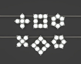 pièces élégant collier pendentif ensemble le charme goujon boucle d'oreille la géométrie bracelet réglage platine or d'argent précieux les diamants diamant classique moderne contemporaine de luxe hexagone carré croix bijoux des colliers 3d print model - Mito3D