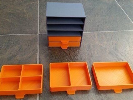parts tray drawers organization box container part industrial storage interior plastic 3d print empty room modern simple 3dprint screws house furniture 3d print model - Mito3D