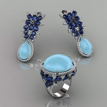 stylish ring earrings jewelry luxury elegant gem gold silver wedding diamond earring bracelet necklaces pendant rhinoceros accessory beauty fashion design cad jewel rings 3d print model - Mito3D