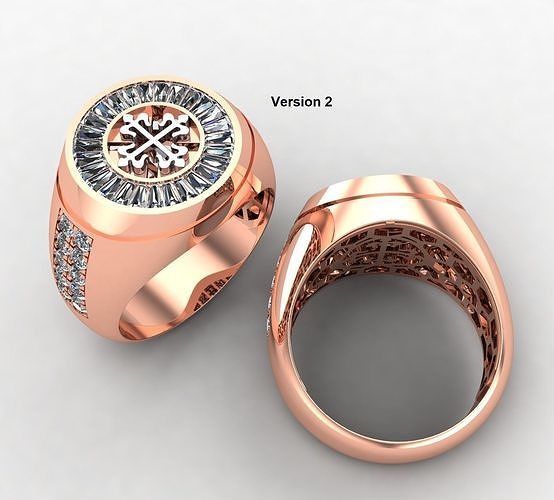 patek Philip anel 2 argolas homens gentileza diamante joalheria 3D print model - Mito3D