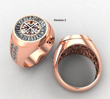 patek philip squillare ver 2 anelli uomini gentilezza diamante gioielleria 3d print model - Mito3D