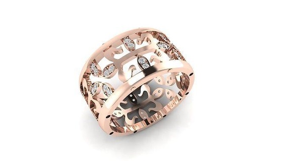 patek phillip grande versión anillo diamante oro joyería joya pendientes pulsera collar colgante pendiente lujo diseño imprimible piedra preciosa anillos 3d print model - Mito3D