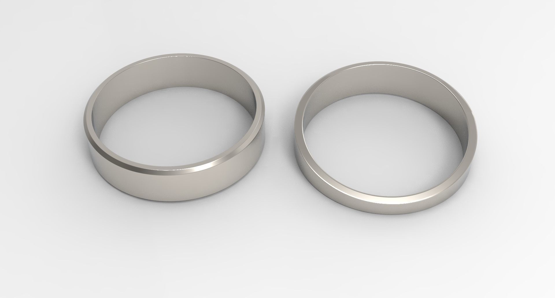 paciencia Pareja anillo platino pulido joyería joya Moda Boda elegante papel oro imprimible aislado dedo grabado anillos 3D print model - Mito3D