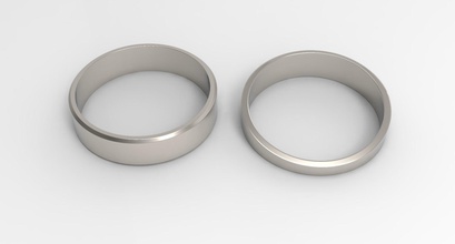 paciência casal anel platina polido joalheria moda Casamento elegante papel ouro imprimível isolado dedo gravado argolas 3d print model - Mito3D