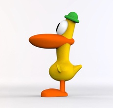 pato amarillo pocoyo jaune canard ami chapeau aventure jeux jouets 3d print model - Mito3D